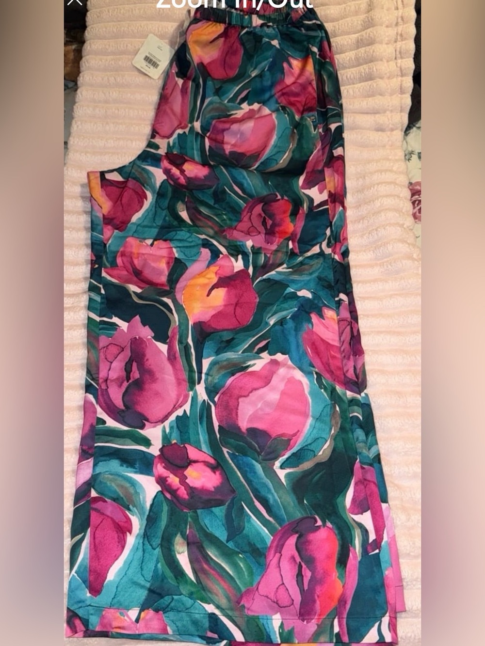 Fabletics Teal & Pink Floral Wide-Leg Sleepwear/lounging pants Sz 2XL NWT - Picture 2 of 6